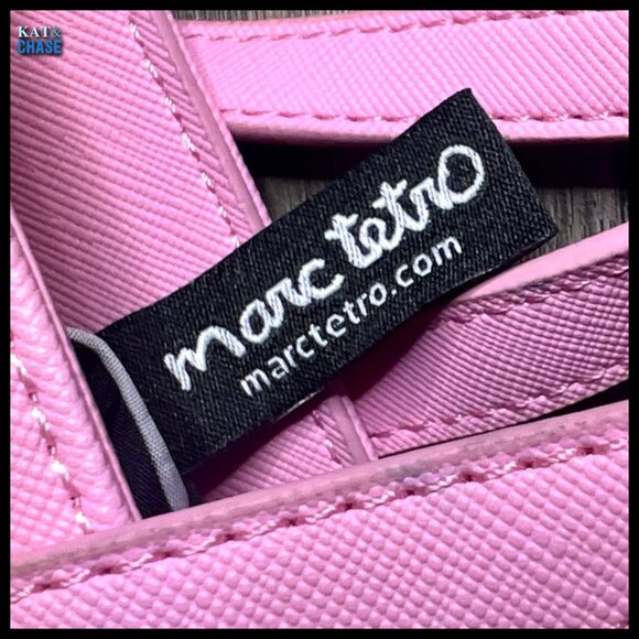 Marc Tetro Yorkie 100% Vegan Handbag Crossbody Small Tote Pink NWOT - Picture 4 of 11